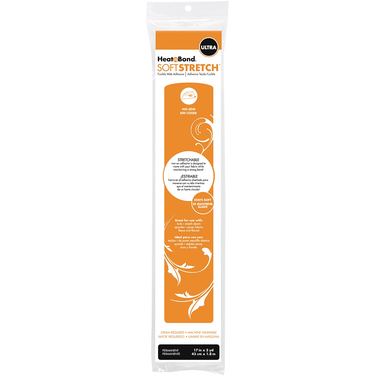 HeatnBond Soft Stretch Ultra Iron-on Fusible Web Adhesive, 17in x